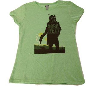 Star Wars Boba Fett Bounty Hunter For Hire Girls T-shirt XL -(14/16) Green